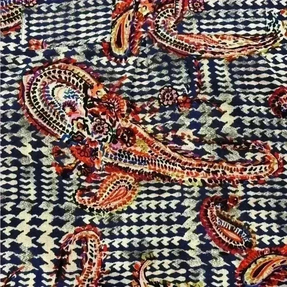 Anthropologie Fig and Flower Women's Tunic Blouse Size L Paisley Boho Knee Long - Picture 3 of 7